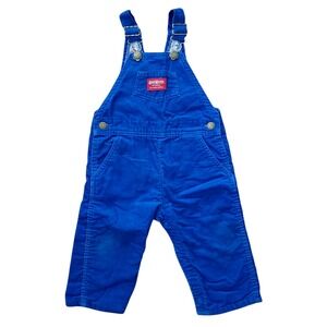 Vintage OshKosh B'Gosh Lined Winter Corduroy Blue Overalls 24m Kids Baby Toddler